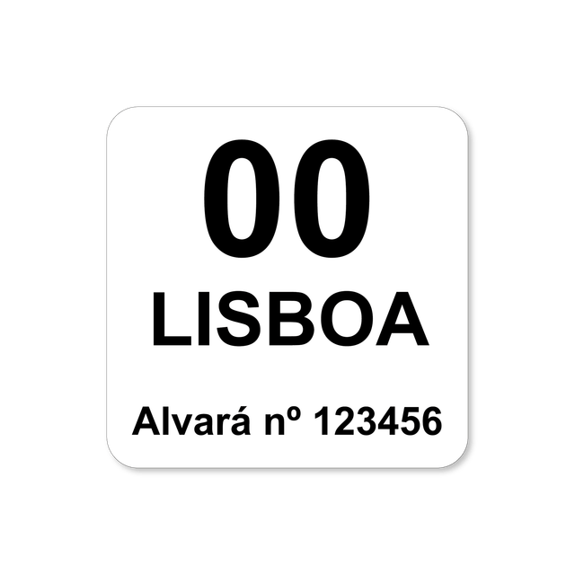 Dístico Alvará Táxi