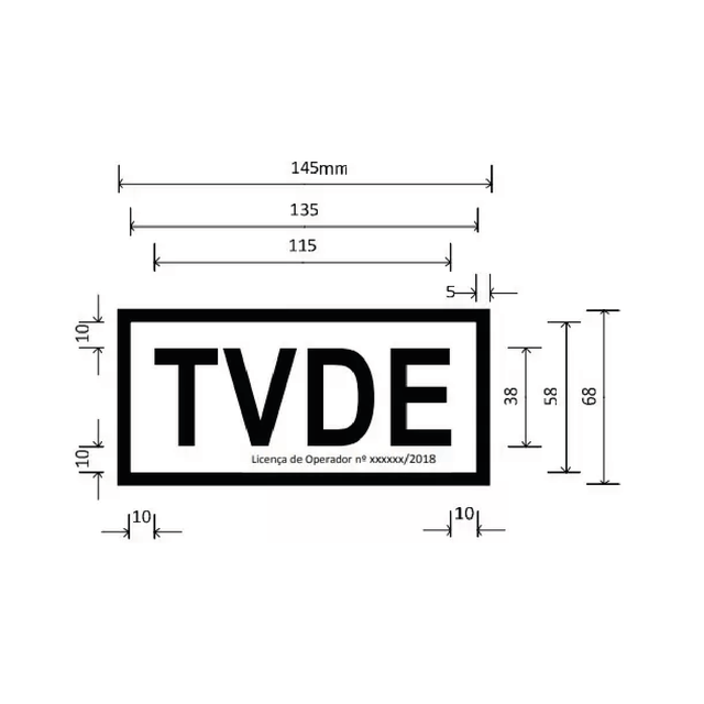 Dístico TVDE (PACK de 2)