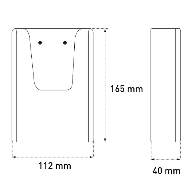 Porta Folhetos 1/3 A4 Vertical de Parede