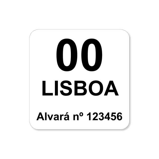 Dístico Alvará Táxi