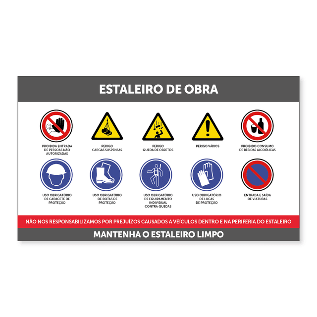 Placa Estaleiro de Obra