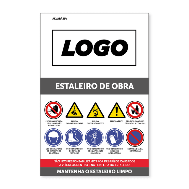 Placa Estaleiro de Obra